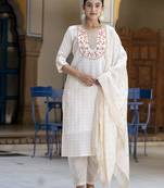 off-white chanderi silk festive kurta set