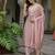 peach chanderi silk festive kurta set