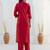 rani-pink shimmer silk festive kurta set
