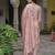 peach chanderi silk festive kurta set