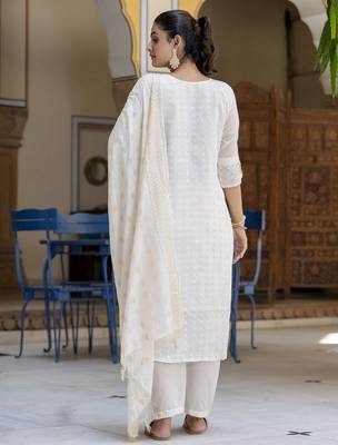 off-white chanderi silk festive kurta set 3