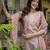 peach chanderi silk festive kurta set