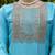 turquoise silk blend festive kurta set