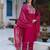 pink chinon festive kurta set