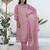 pink chanderi silk festive kurta set