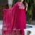 pink chinon festive kurta set