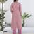 pink chanderi silk festive kurta set