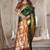 Bottle Green Banarasi Cotton Silk Saree with Maroon Woven Pallu and Traditional Zari Design