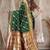 Bottle Green Banarasi Cotton Silk Saree with Maroon Woven Pallu and Traditional Zari Design