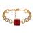 Red stone embellished choker set