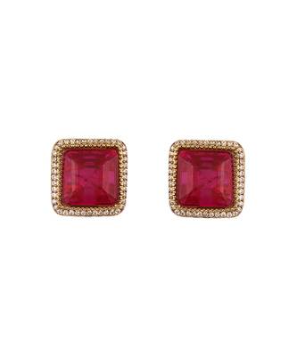 Red stone embellished choker set 4