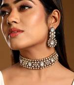Gold plated kundan polki choker set