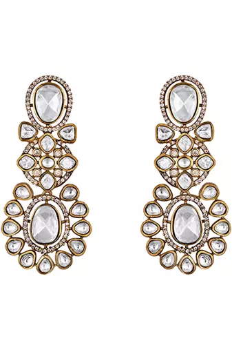Gold plated kundan polki choker set