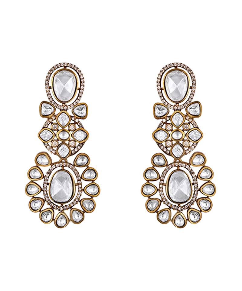Gold plated kundan polki choker set