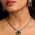 Green stone polki collar necklace set