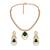 Green stone polki collar necklace set