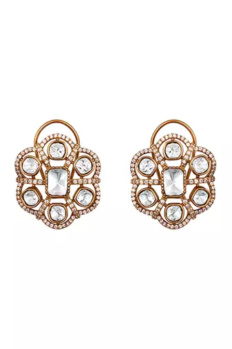 Gold plated kundan polki choker necklace set