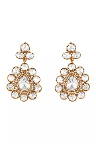 White stones kundan polki choker necklace set