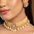 Yellow kundan beaded choker necklace set