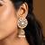 Gold plated kundan floral stud jhumkas