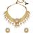 Yellow kundan beaded choker necklace set