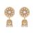 Gold plated kundan floral stud jhumkas