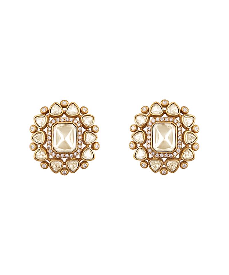 Yellow kundan beaded choker necklace set