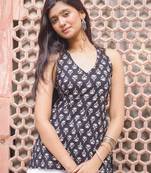 The Charcoal Boota Halter Kurti