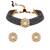 Grey kundan polki beaded necklace set