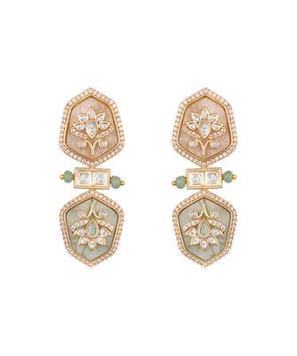 Mint green blush pink meenakari necklace set 4