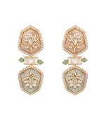 Mint green blush pink meenakari dangler earrings