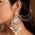 Gold plated kundan chandbali earrings with earchains