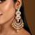 Multicolor stones meenakari chandbali earrings with earchains