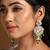 Green stones meenakari dangler earrings
