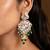 Green stones meenakari dangler earrings
