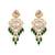 Green stones meenakari dangler earrings