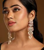Multicolor stones kundan dangler earrings
