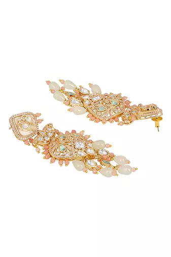 Multicolor stones kundan dangler earrings