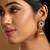 Pink stones kundan polki jhumkas