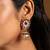 Pink stones kundan polki jhumkas