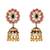 Pink stones kundan polki jhumkas