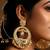 Gold plated chandbali hoop earrings with earchains