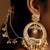 Gold plated chandbali hoop earrings with earchains