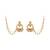 Gold plated chandbali hoop earrings with earchains