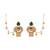Green stones kundan jhumkas with earchains
