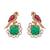 Emerald green stones kundan polki earrings