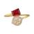 Red stone kundan polki statement cuff bracelet