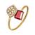 Red stone kundan polki statement cuff bracelet