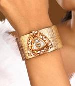 Gold plated meenakari cuff bracelet
