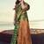 Green Banarasi Cotton Silk Saree with Red Woven Pallu and Traditional Zari Design